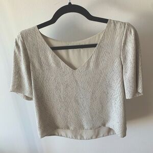 Aritzia Babaton Short Sleeve V Neck Blouse